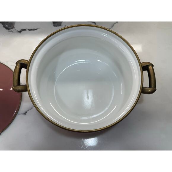 Mikasa Grande Chef Antique Rose UN512  Enamel Metal Ejiri Japan 3.25 Qt. - Picture 3 of 9